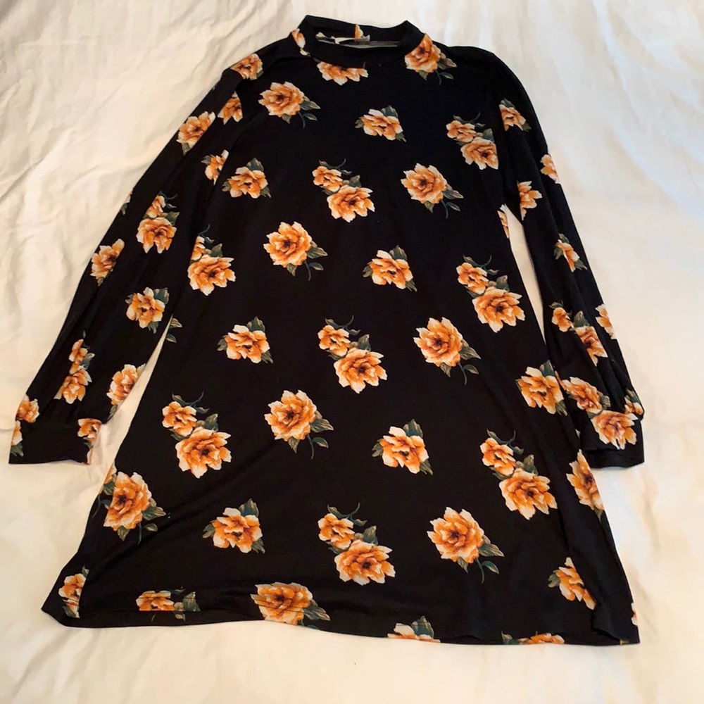 black everly dress with floral print